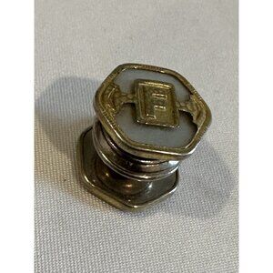 Vintage B&W Co Pat 1923 Mother Of Pearl Silver Tone Snap Art Deco Cufflinks E6
